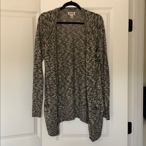 Heather gray and white cardigan